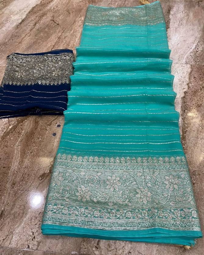 SV Pure Viscose Georgette Party Wear Sarees Wholesale Market In Surat
